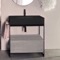 Modern Console Vanity with Grey Oak Cabinet, 35